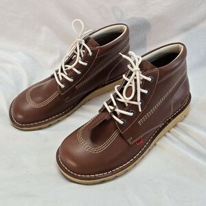 Kickers Kick Hi Men's Size 46 Brown Lace Up Leather Boots New